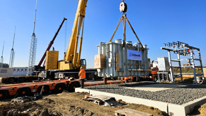 selitev relocation transformer foundation crane comark balkans oog