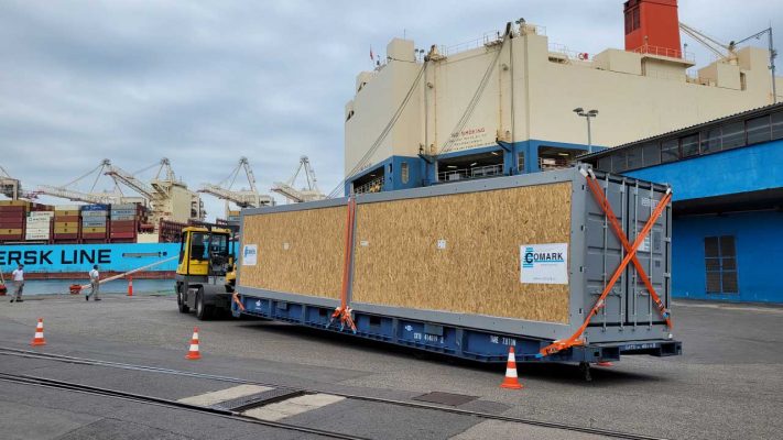loading roro container mafi trailer project projetni tovor slovenia
