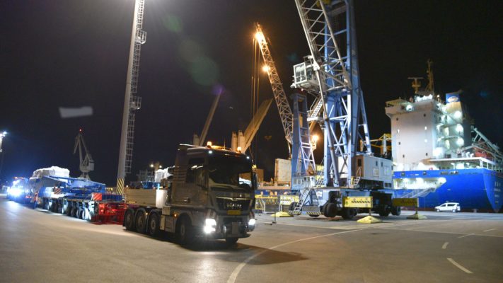 port of koper unloading transformer slovenia coast